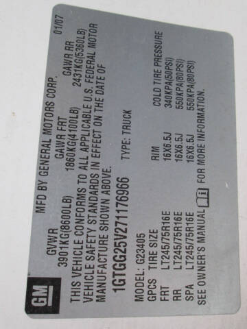 2007 GMC Savana 2500