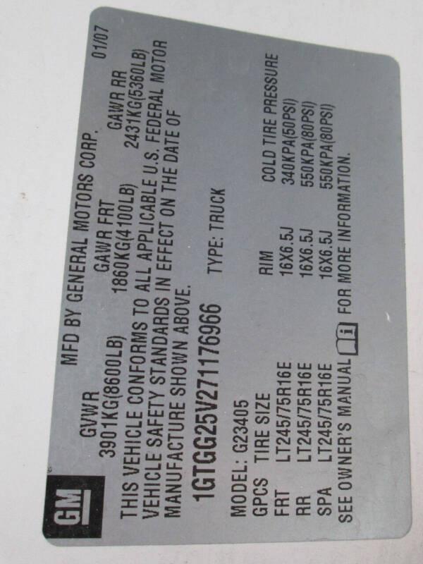 2007 GMC Savana 2500