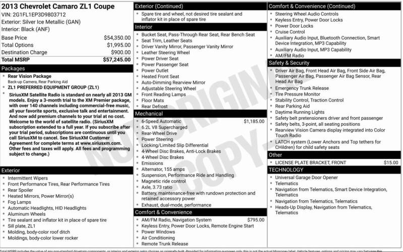 2013 Chevrolet Camaro ZL1