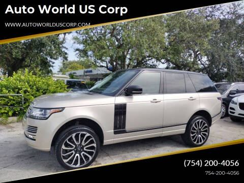 2014 Land Rover Range Rover for sale at Auto World US Corp in Plantation FL