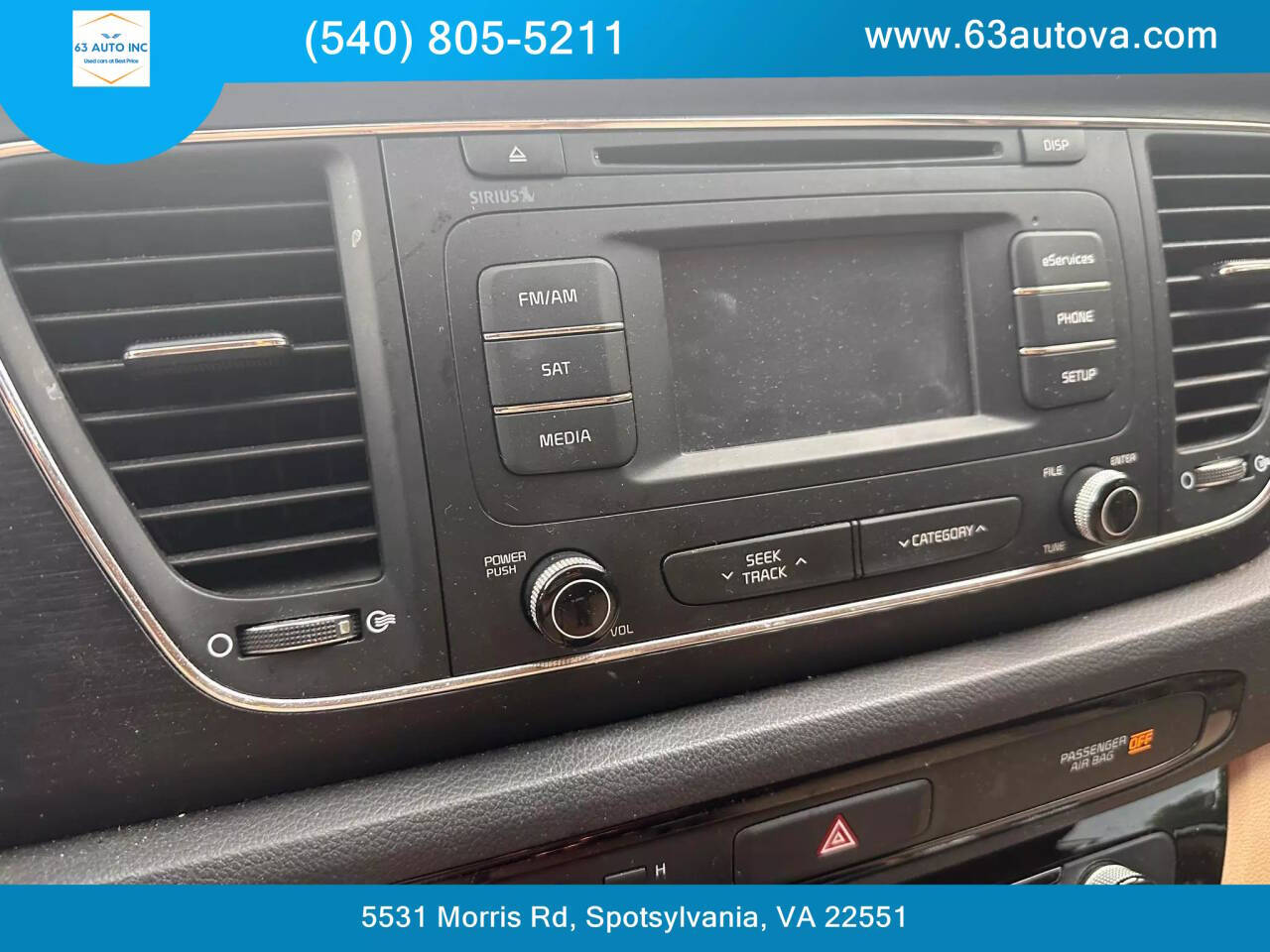 2016 Kia Sedona for sale at 63 Auto Inc in Spotsylvania, VA