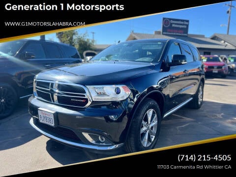 2015 Dodge Durango for sale at Generation 1 Motorsports in Whittier CA