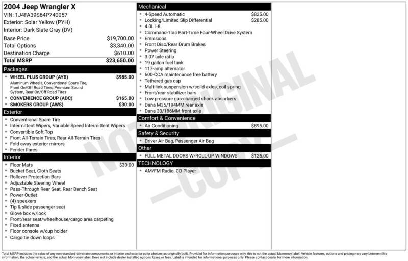 2004 Jeep Wrangler X