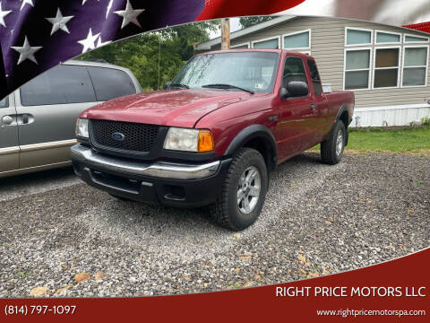 2002 Ford Ranger for sale at Right Price Motors LLC in Cranberry PA