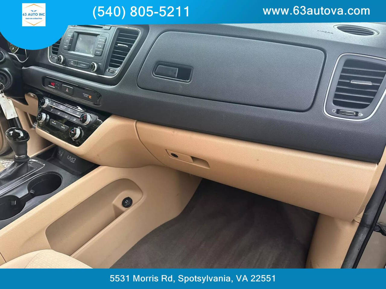 2016 Kia Sedona for sale at 63 Auto Inc in Spotsylvania, VA