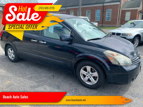 2008 Nissan Quest for sale at Beach Auto Sales in Virginia Beach VA