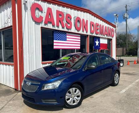 2013 Chevrolet Cruze for sale at Cars On Demand 2 in Pasadena TX