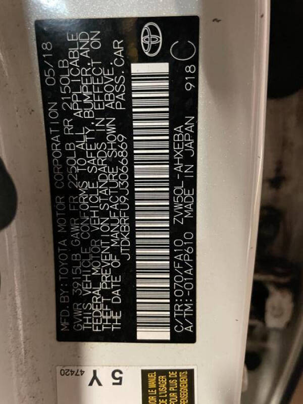 2018 Toyota Prius Two