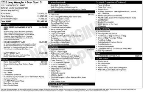 2026 Jeep Wrangler Sport S
