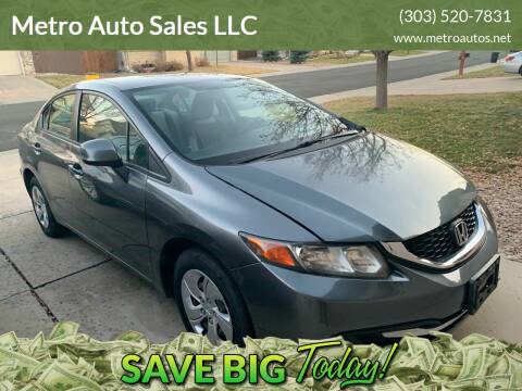 2013 Honda Civic for sale at Metro Auto Sales LLC in Aurora CO