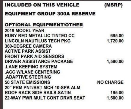 2019 Lincoln Nautilus Reserve