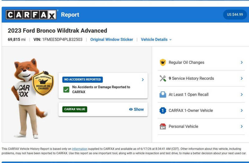 2023 Ford Bronco Wildtrak Advanced