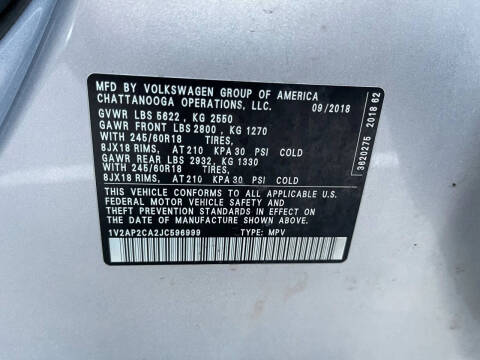 2018 Volkswagen Atlas 2.0T S