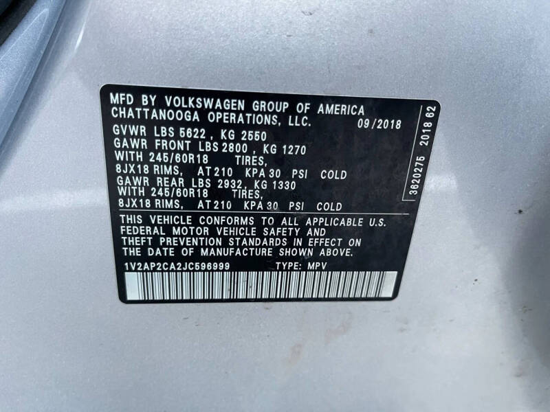 2018 Volkswagen Atlas 2.0T S