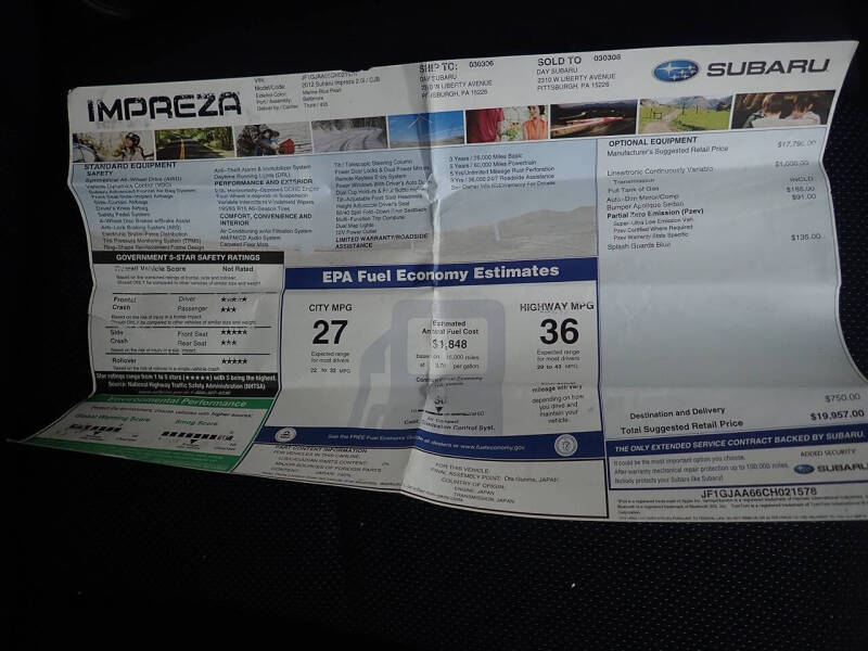 2012 Subaru Impreza 2.0i