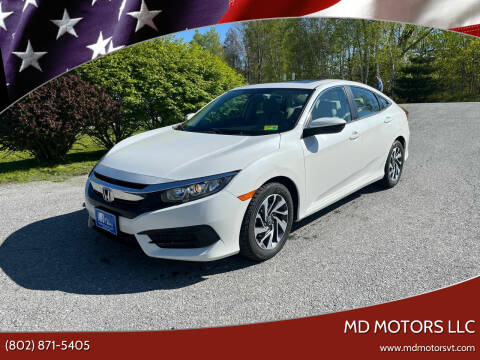 2016 Honda Civic for sale at MD Motors LLC in Williston VT