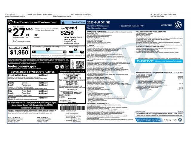 2025 Volkswagen Golf GTI SE