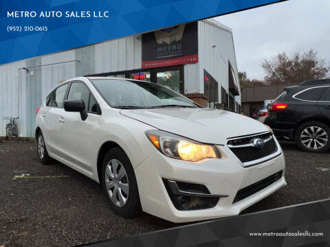 2016 Subaru Impreza for sale at METRO AUTO SALES LLC in Lino Lakes MN