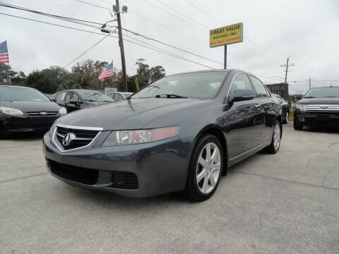 2005 Acura TSX for sale at GREAT VALUE MOTORS in Jacksonville FL
