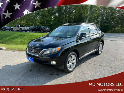 2010 Lexus RX 450h for sale at MD Motors LLC in Williston VT