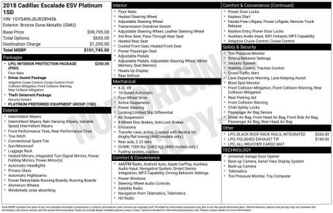2018 Cadillac Escalade ESV Platinum