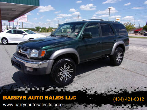 2002 Toyota 4Runner for sale at BARRYS AUTO SALES LLC in Danville VA