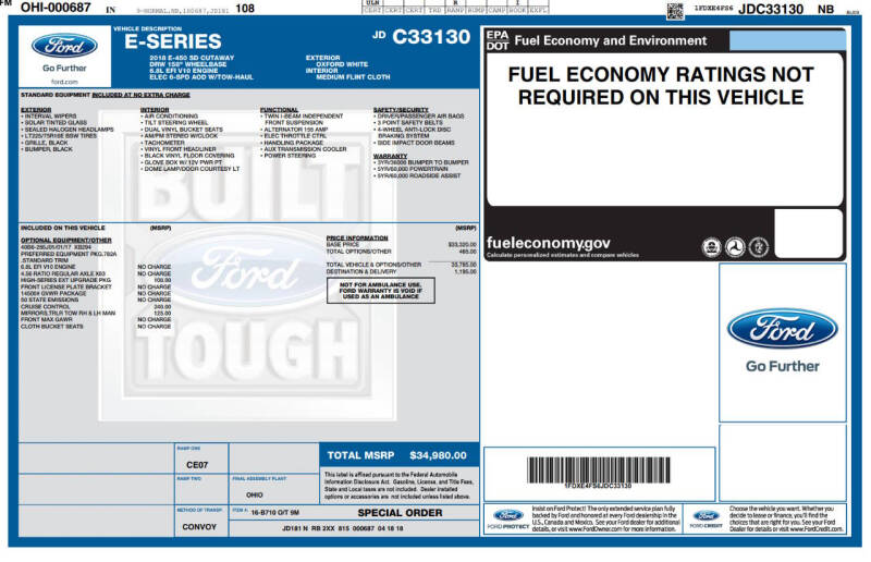 2018 Ford E-Series E-450 SD