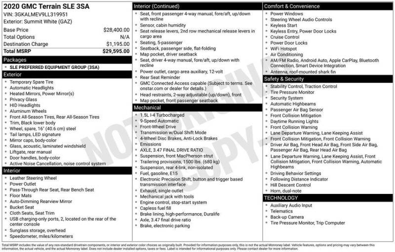 2020 GMC Terrain SLE