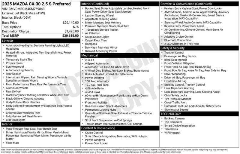 2025 Mazda CX-30 2.5 S Preferred