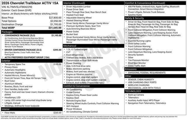 2026 Chevrolet TrailBlazer ACTIV