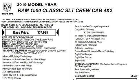 2019 RAM 1500 Classic SLT