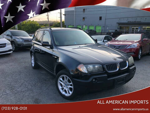 2005 BMW X3 for sale at All American Imports in Alexandria VA