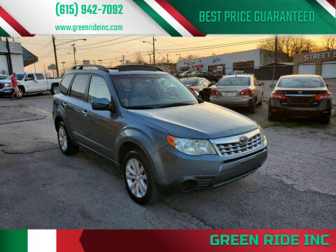 2012 Subaru Forester for sale at Green Ride Inc in Nashville TN