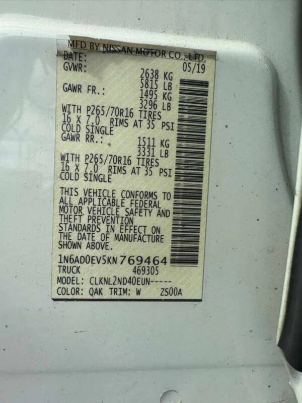 2019 Nissan Frontier