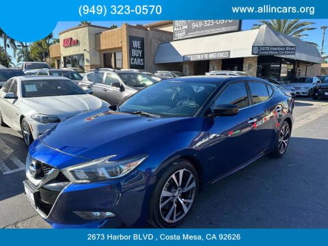 2016 Nissan Maxima for sale at Allin Cars in Costa Mesa CA