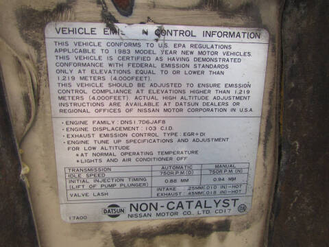 1983 Datsun Sentra MPG