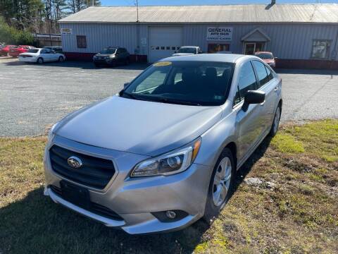 2016 Subaru Legacy for sale at General Auto Sales Inc in Claremont NH