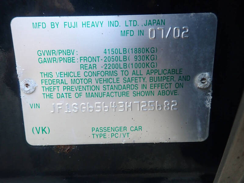 2003 Subaru Forester XS