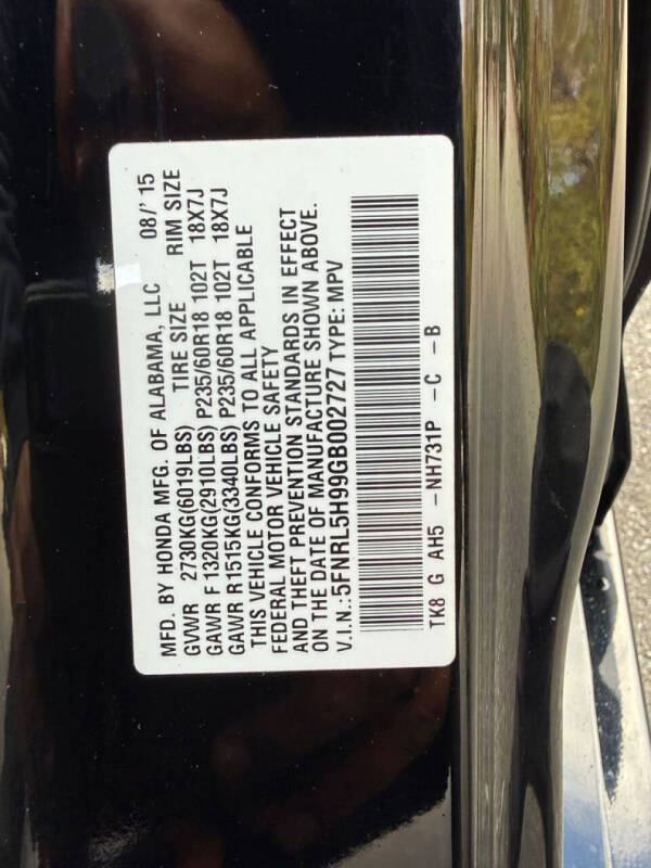 2016 Honda Odyssey Touring Elite