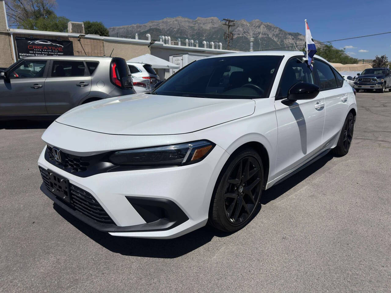 White 2024 Honda Civic Sport Sport 4dr Hatchback CVT 1