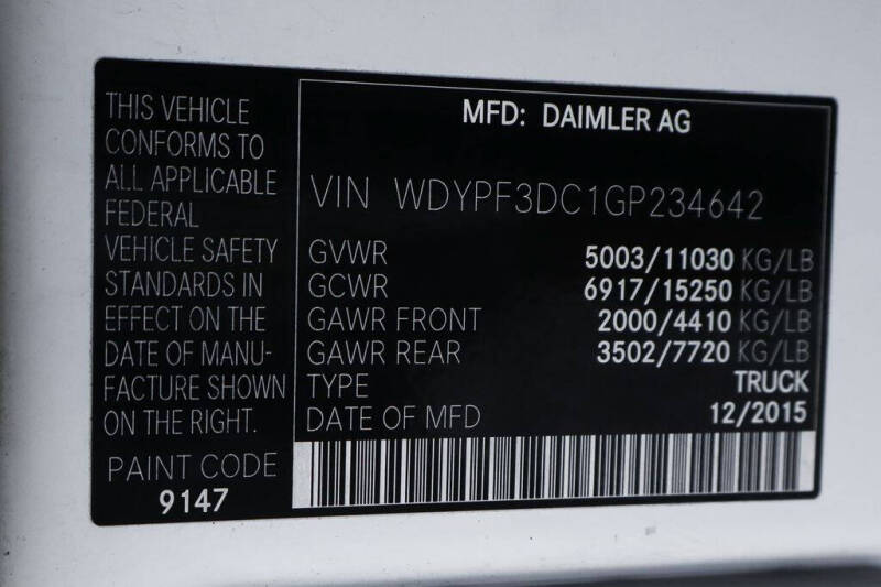 2016 Freightliner Sprinter 3500