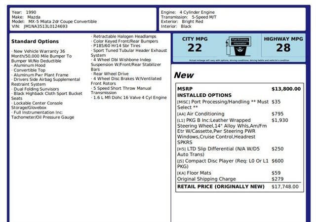 1990 Mazda MX-5 Miata