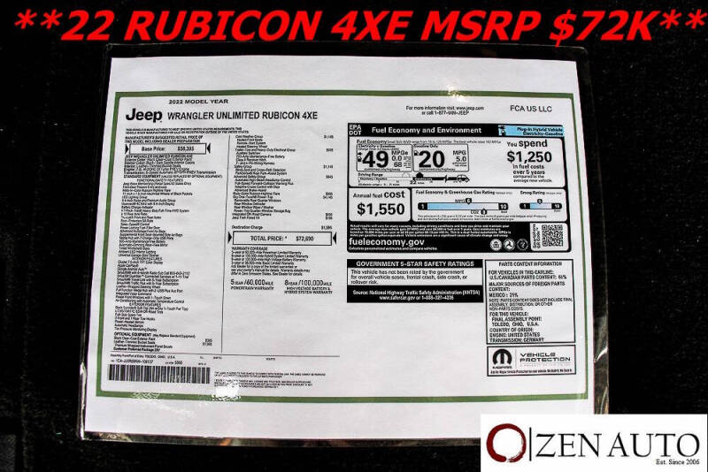 2022 Jeep Wrangler Unlimited Rubicon 4xe