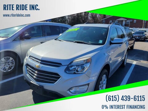 2016 Chevrolet Equinox for sale at RITE RIDE INC. in Murfreesboro TN