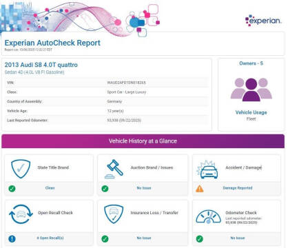 2013 Audi S8 4.0T quattro