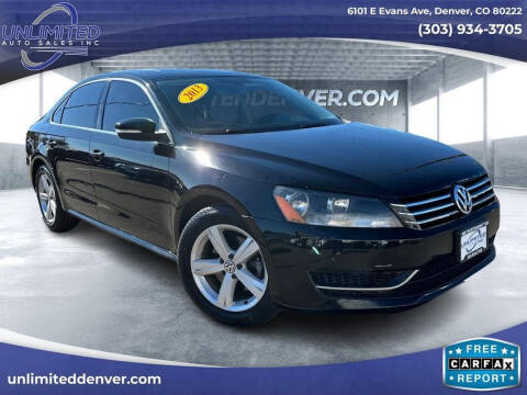 2013 Volkswagen Passat for sale at Unlimited Auto Sales in Denver CO