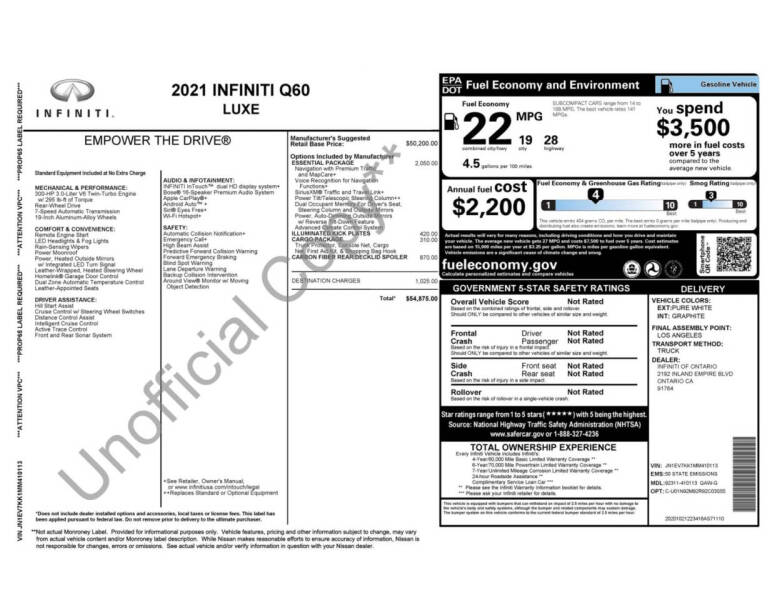 2021 Infiniti Q60 3.0T Luxe