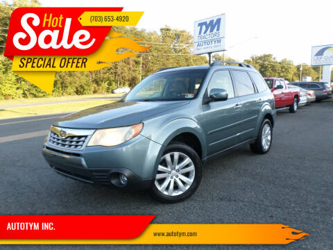 2013 Subaru Forester for sale at AUTOTYM INC. in Fredericksburg VA