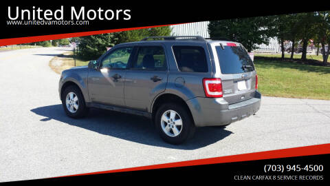 2010 Ford Escape for sale at United Motors in Fredericksburg VA