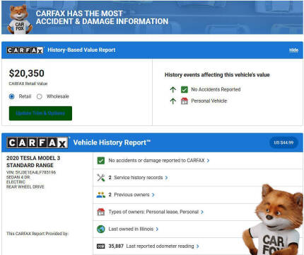 2020 Tesla Model 3 Standard Range Plus